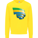 Curled Gabon Flag Gabonese Day Football Kids Sweatshirt Jumper Yellow