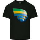 Curled Gabon Flag Gabonese Day Football Kids T-Shirt Childrens Black