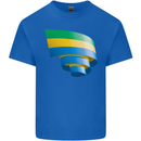 Curled Gabon Flag Gabonese Day Football Kids T-Shirt Childrens Royal Blue