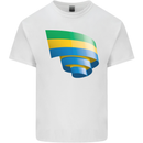 Curled Gabon Flag Gabonese Day Football Kids T-Shirt Childrens White