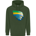 Curled Gabon Flag Gabonese Day Football Mens 80% Cotton Hoodie Forest Green