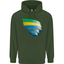 Curled Gabon Flag Gabonese Day Football Mens 80% Cotton Hoodie Forest Green