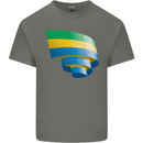 Curled Gabon Flag Gabonese Day Football Mens Cotton T-Shirt Tee Top Charcoal