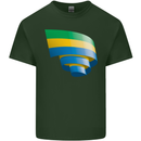 Curled Gabon Flag Gabonese Day Football Mens Cotton T-Shirt Tee Top Forest Green
