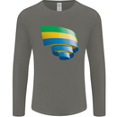 Curled Gabon Flag Gabonese Day Football Mens Long Sleeve T-Shirt Charcoal