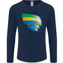 Curled Gabon Flag Gabonese Day Football Mens Long Sleeve T-Shirt Navy Blue