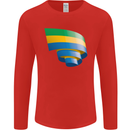 Curled Gabon Flag Gabonese Day Football Mens Long Sleeve T-Shirt Red