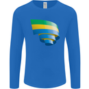 Curled Gabon Flag Gabonese Day Football Mens Long Sleeve T-Shirt Royal Blue