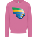 Curled Gabon Flag Gabonese Day Football Mens Sweatshirt Jumper Azalea