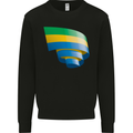 Curled Gabon Flag Gabonese Day Football Mens Sweatshirt Jumper Black