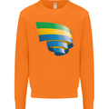 Curled Gabon Flag Gabonese Day Football Mens Sweatshirt Jumper Orange