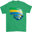 Curled Gabon Flag Gabonese Day Football Mens T-Shirt 100% Cotton Irish Green