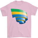 Curled Gabon Flag Gabonese Day Football Mens T-Shirt 100% Cotton Light Pink