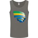 Curled Gabon Flag Gabonese Day Football Mens Vest Tank Top Charcoal