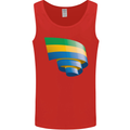 Curled Gabon Flag Gabonese Day Football Mens Vest Tank Top Red