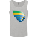 Curled Gabon Flag Gabonese Day Football Mens Vest Tank Top Sports Grey