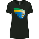 Curled Gabon Flag Gabonese Day Football Womens Wider Cut T-Shirt Black