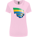 Curled Gabon Flag Gabonese Day Football Womens Wider Cut T-Shirt Light Pink