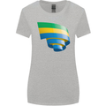 Curled Gabon Flag Gabonese Day Football Womens Wider Cut T-Shirt Sports Grey