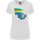 Curled Gabon Flag Gabonese Day Football Womens Wider Cut T-Shirt White