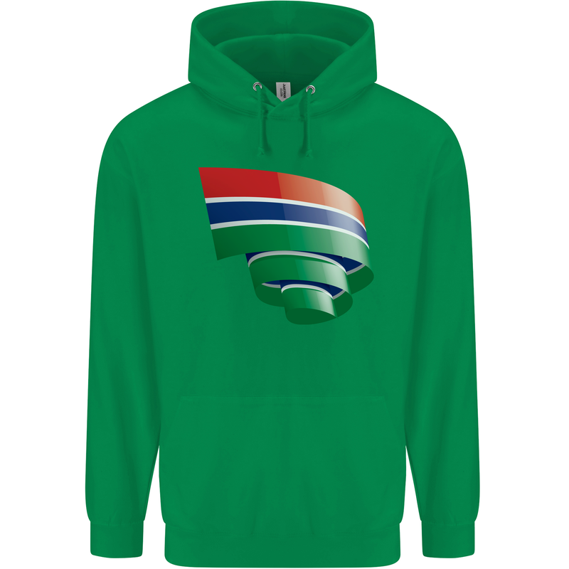 Curled Gambia Flag Gambian Day Football Childrens Kids Hoodie Irish Green