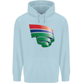 Curled Gambia Flag Gambian Day Football Childrens Kids Hoodie Light Blue