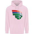Curled Gambia Flag Gambian Day Football Childrens Kids Hoodie Light Pink