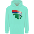 Curled Gambia Flag Gambian Day Football Childrens Kids Hoodie Peppermint
