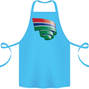 Curled Gambia Flag Gambian Day Football Cotton Apron 100% Organic Turquoise