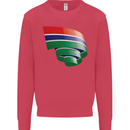 Curled Gambia Flag Gambian Day Football Kids Sweatshirt Jumper Heliconia
