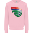 Curled Gambia Flag Gambian Day Football Kids Sweatshirt Jumper Light Pink