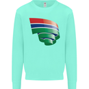 Curled Gambia Flag Gambian Day Football Kids Sweatshirt Jumper Peppermint