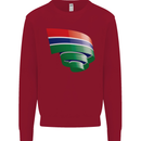Curled Gambia Flag Gambian Day Football Kids Sweatshirt Jumper Red