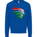 Curled Gambia Flag Gambian Day Football Kids Sweatshirt Jumper Royal Blue