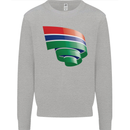 Curled Gambia Flag Gambian Day Football Kids Sweatshirt Jumper Sports Grey
