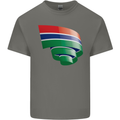 Curled Gambia Flag Gambian Day Football Kids T-Shirt Childrens Charcoal