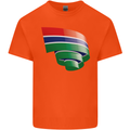 Curled Gambia Flag Gambian Day Football Kids T-Shirt Childrens Orange