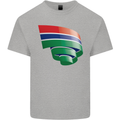 Curled Gambia Flag Gambian Day Football Kids T-Shirt Childrens Sports Grey
