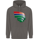 Curled Gambia Flag Gambian Day Football Mens 80% Cotton Hoodie Charcoal