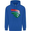 Curled Gambia Flag Gambian Day Football Mens 80% Cotton Hoodie Royal Blue