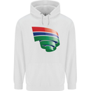 Curled Gambia Flag Gambian Day Football Mens 80% Cotton Hoodie White