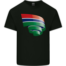 Curled Gambia Flag Gambian Day Football Mens Cotton T-Shirt Tee Top Black
