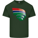 Curled Gambia Flag Gambian Day Football Mens Cotton T-Shirt Tee Top Forest Green