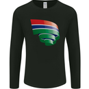 Curled Gambia Flag Gambian Day Football Mens Long Sleeve T-Shirt Black