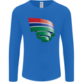 Curled Gambia Flag Gambian Day Football Mens Long Sleeve T-Shirt Royal Blue