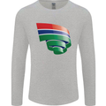 Curled Gambia Flag Gambian Day Football Mens Long Sleeve T-Shirt Sports Grey