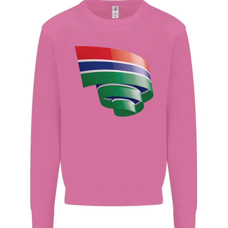 Curled Gambia Flag Gambian Day Football Mens Sweatshirt Jumper Azalea
