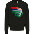 Curled Gambia Flag Gambian Day Football Mens Sweatshirt Jumper Black