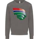 Curled Gambia Flag Gambian Day Football Mens Sweatshirt Jumper Charcoal