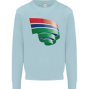 Curled Gambia Flag Gambian Day Football Mens Sweatshirt Jumper Light Blue